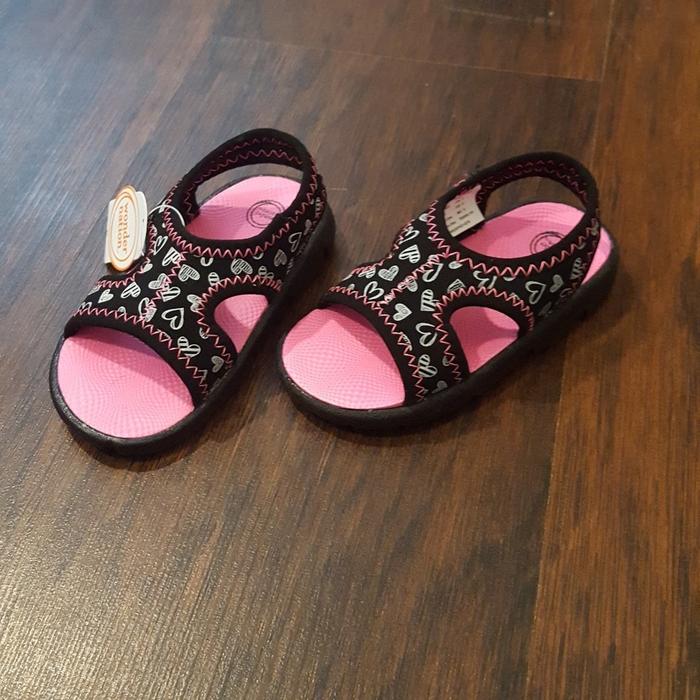 NWT Black and Pink Toddler girls sandals